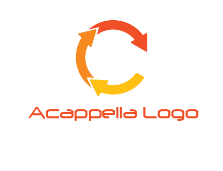 arrows creating letter c logo