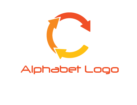 arrows creating letter c logo
