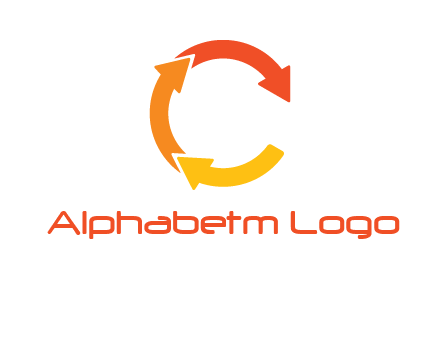 arrows creating letter c logo