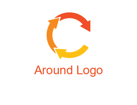 arrows creating letter c logo