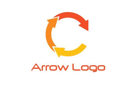 arrows creating letter c logo