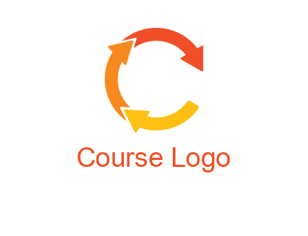 arrows creating letter c logo