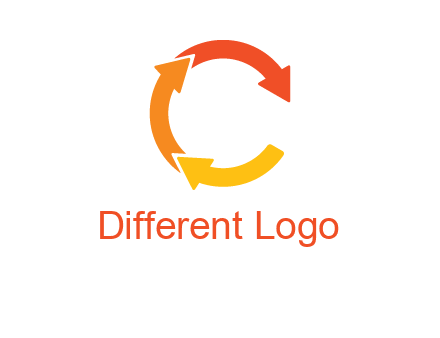 arrows creating letter c logo
