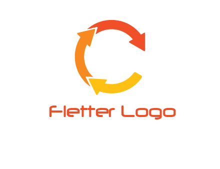 arrows creating letter c logo