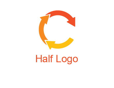 arrows creating letter c logo
