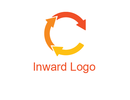 arrows creating letter c logo