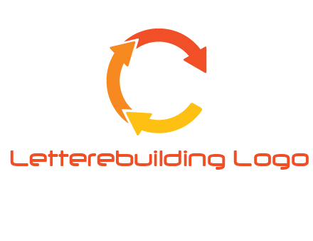 arrows creating letter c logo