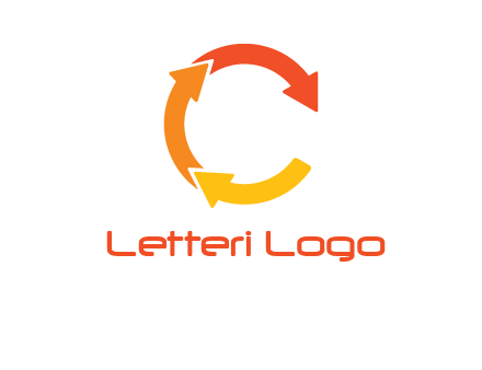 arrows creating letter c logo