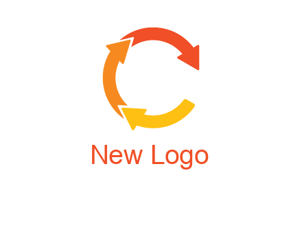 arrows creating letter c logo