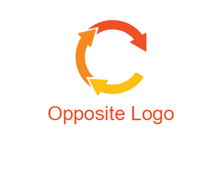 arrows creating letter c logo