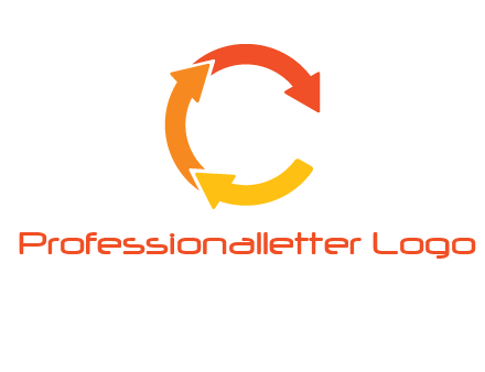arrows creating letter c logo