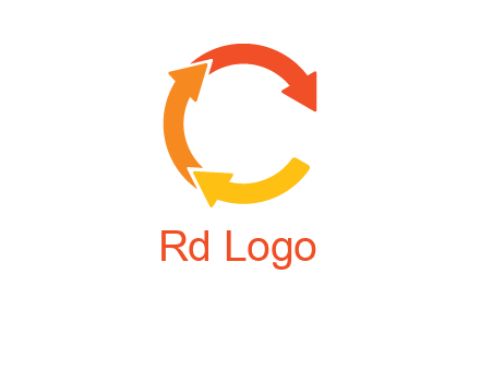 arrows creating letter c logo
