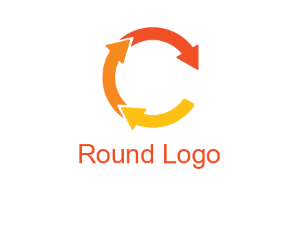 arrows creating letter c logo