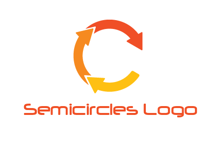 arrows creating letter c logo