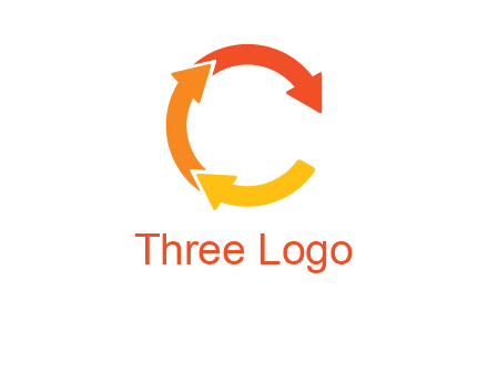 arrows creating letter c logo