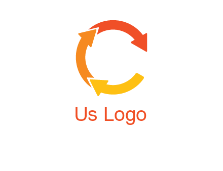 arrows creating letter c logo