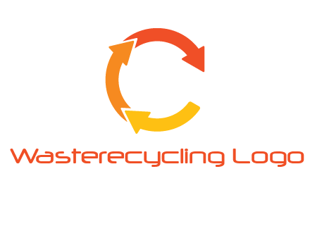 arrows creating letter c logo
