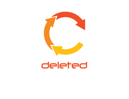 arrows creating letter c logo
