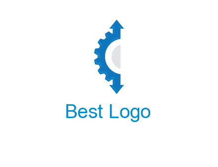 Gear Creating letter c with arrows logo