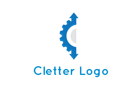 Gear Creating letter c with arrows logo