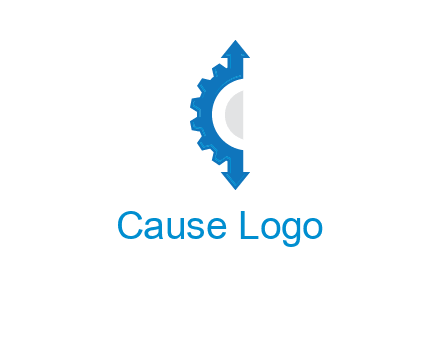 Gear Creating letter c with arrows logo