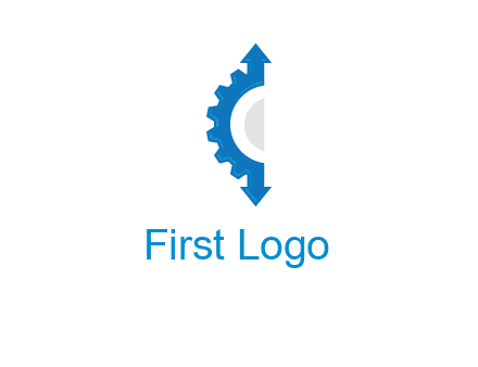 Gear Creating letter c with arrows logo