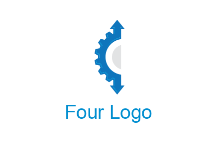 Gear Creating letter c with arrows logo