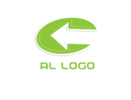 arrow moving inside letter c logo
