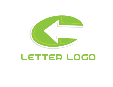 arrow moving inside letter c logo