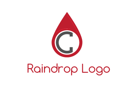 Letter c inside water drop logo