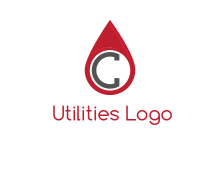 Letter c inside water drop logo