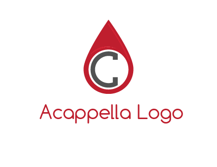 Letter c inside water drop logo