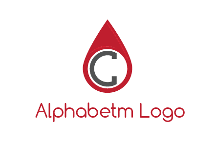 Letter c inside water drop logo