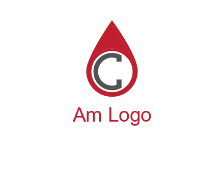 Letter c inside water drop logo