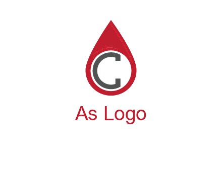 Letter c inside water drop logo