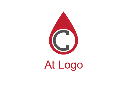 Letter c inside water drop logo