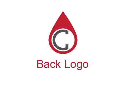 Letter c inside water drop logo