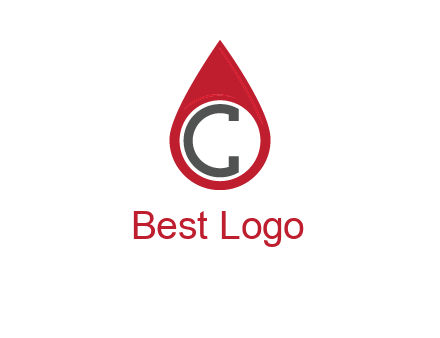 Letter c inside water drop logo