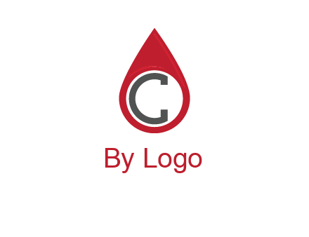 Letter c inside water drop logo