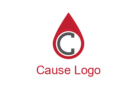 Letter c inside water drop logo
