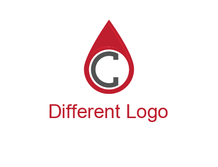 Letter c inside water drop logo