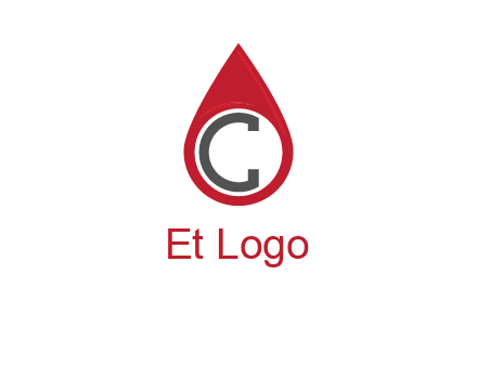 Letter c inside water drop logo