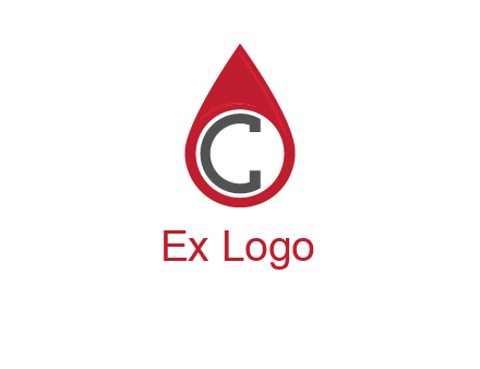 Letter c inside water drop logo