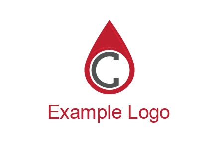 Letter c inside water drop logo