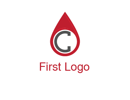 Letter c inside water drop logo