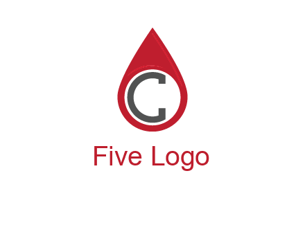 Letter c inside water drop logo