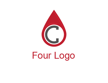 Letter c inside water drop logo
