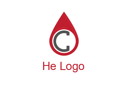 Letter c inside water drop logo