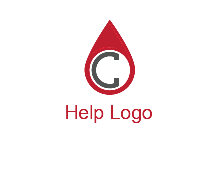 Letter c inside water drop logo