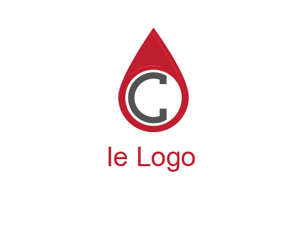 Letter c inside water drop logo